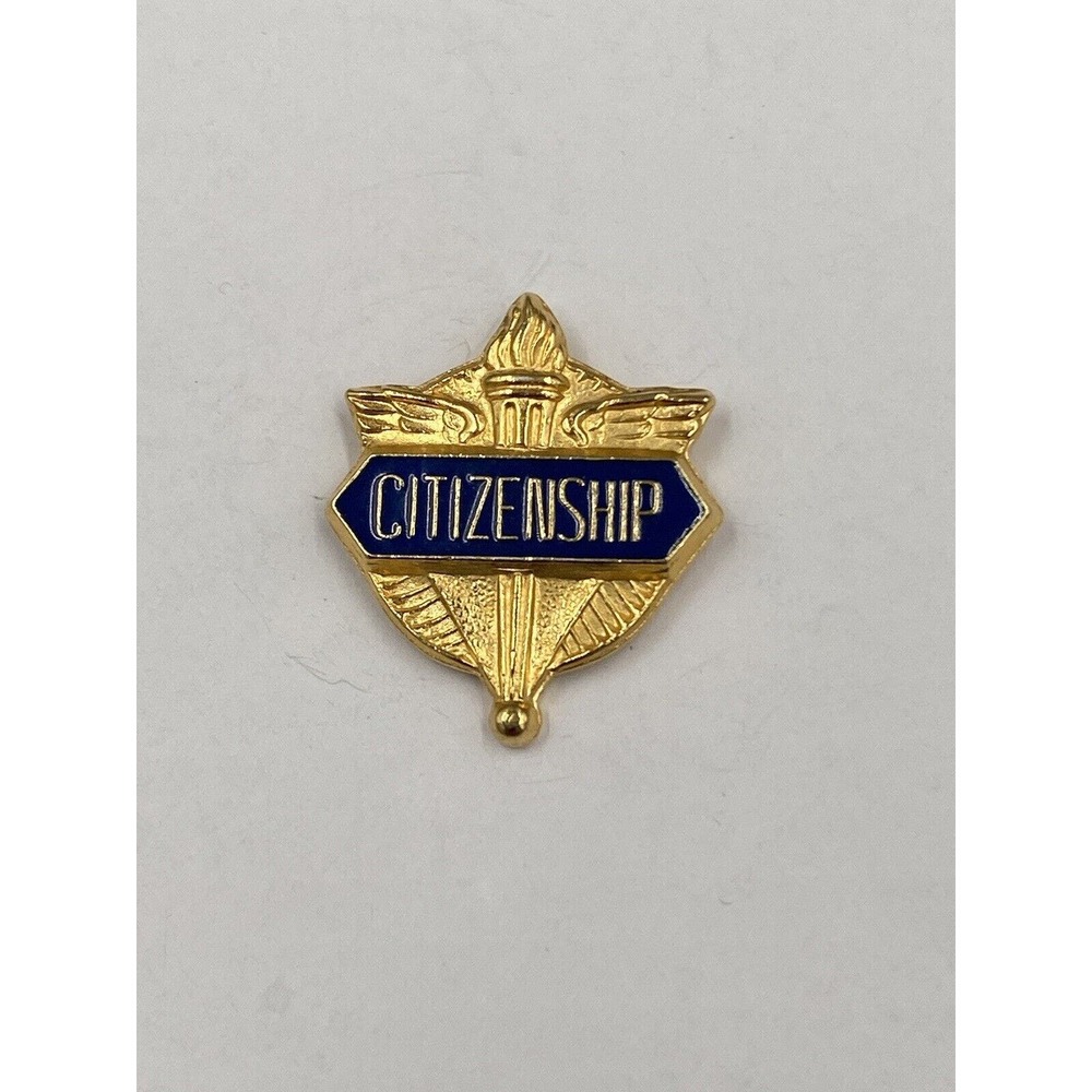 Gold Colored Citizenship School Lapel Torch & Wing Design
